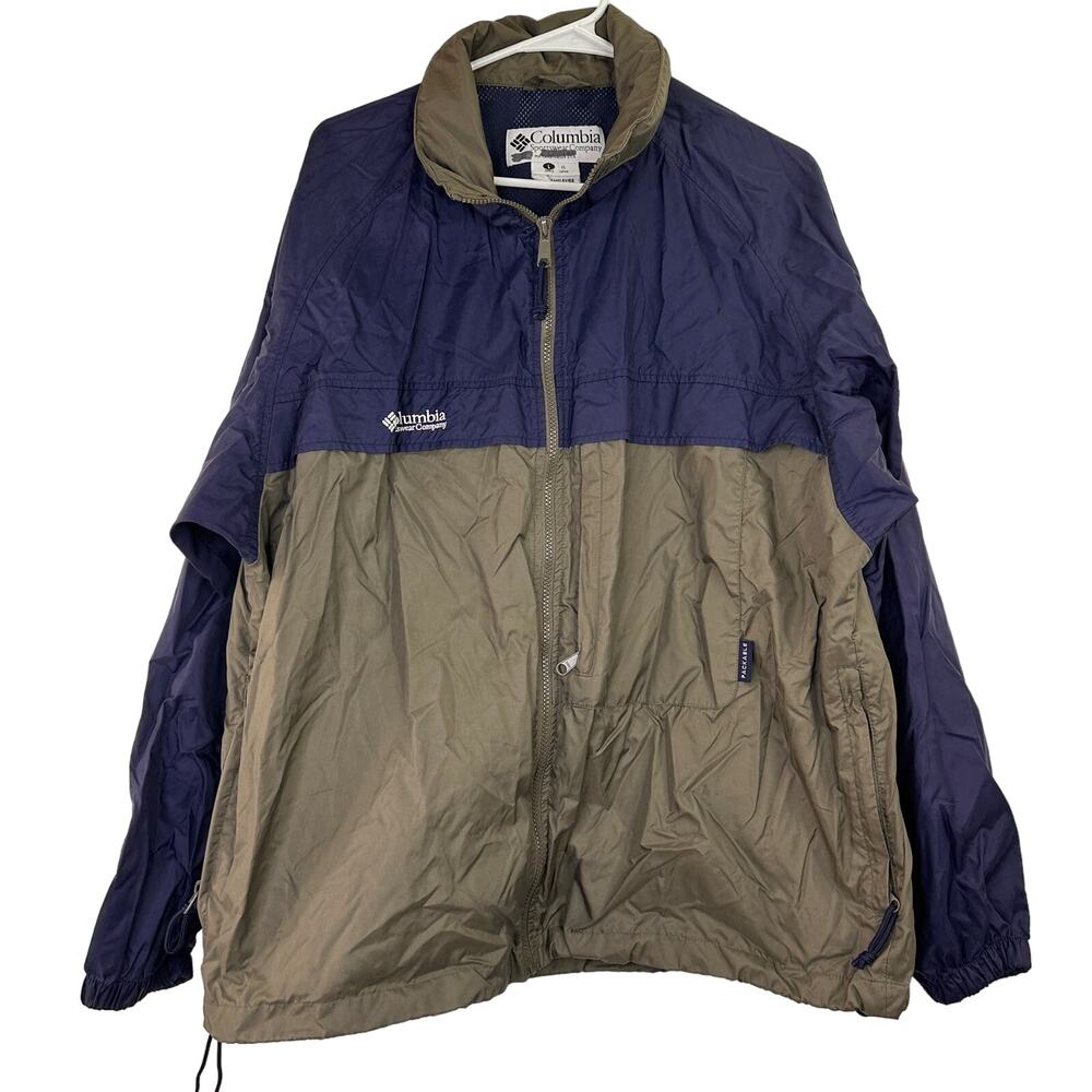 Columbia Men's Vintage Two Tone Zip Up Windbreaker Size Large